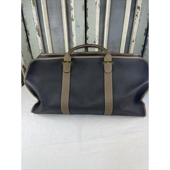 Dunhill Handbags - Dunhill Boston Travel Weekender Duffle Bag Coated Canvas Brown Leather Trim